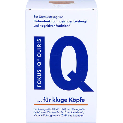 FOKUS IQ QUIRIS Kapseln zur Unterstützung von Gehirnfunktion, geistiger Leistung und kognitiver Funktion, 120 St. Kapseln