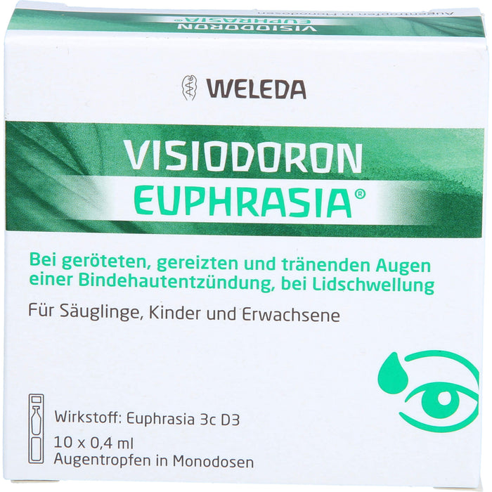 Visiodoron Euphrasia Augentropfen in Monodosen bei geröteten, gereizten & tränenden Augen einer Bindehautentzündung, 10 St. Einzeldosisbehältnisse