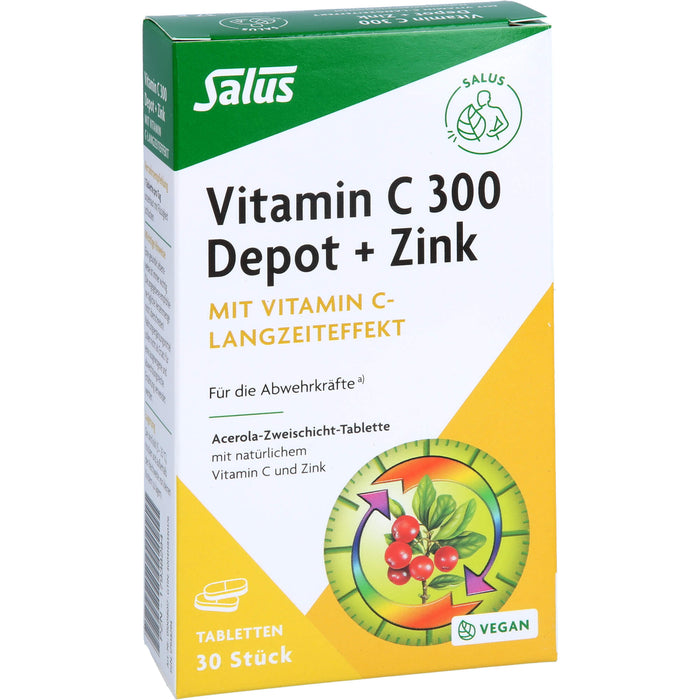 Salus Vitamin C 300 Depot + Zink Tabletten für die Abwehrkräfte, 30 St. Tabletten