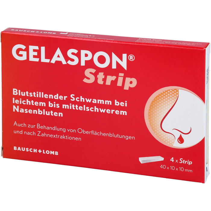 Gelaspon Strip 40 x 10 x 10 mm Gelatineschwamm zur schnellen Blutstillung und Wundversorgung, 1 St. Packung