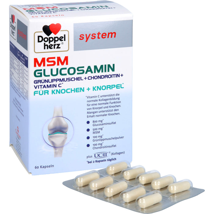 Doppelherz system MSM Glucosamin Kapseln für Knochen und Knorpel, 60 St. Kapseln