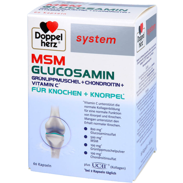 Doppelherz system MSM Glucosamin Kapseln für Knochen und Knorpel, 60 St. Kapseln