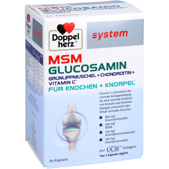 Doppelherz system MSM Glucosamin Kapseln für Knochen und Knorpel, 60 St. Kapseln