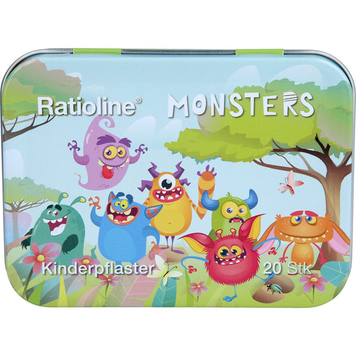 Ratioline Kinderpflaster Monsters in Blechbox, 20 St. Pflaster