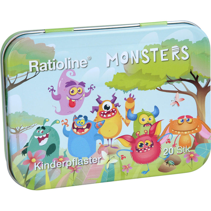 Ratioline Kinderpflaster Monsters in Blechbox, 20 St. Pflaster