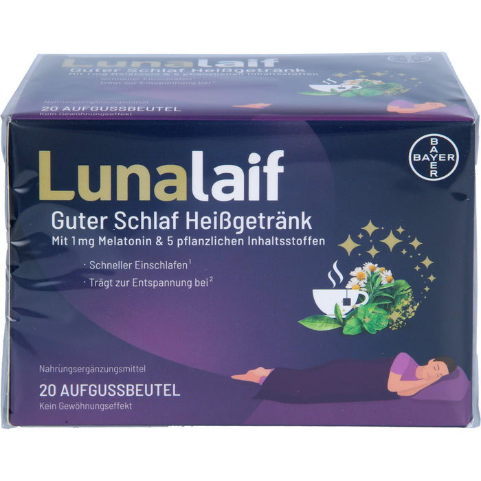 Lunalaif Guter Schlaf Heißgetränk mit Melatonin, 20 St. Beutel