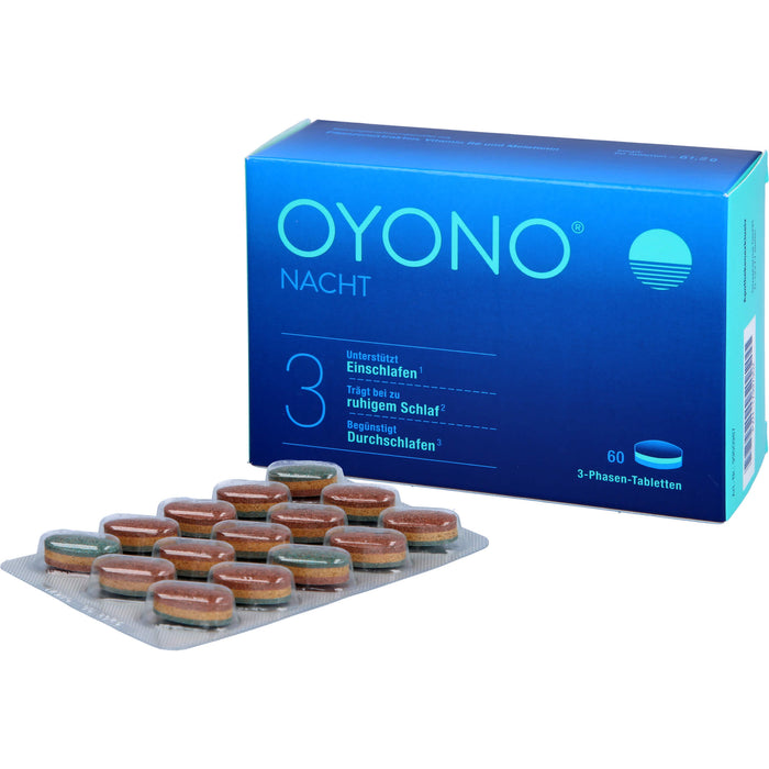 OYONO Nacht Tabletten mit 1 mg Melatonin, Baldrian und Zitronenmelisse, 60 St. Tabletten