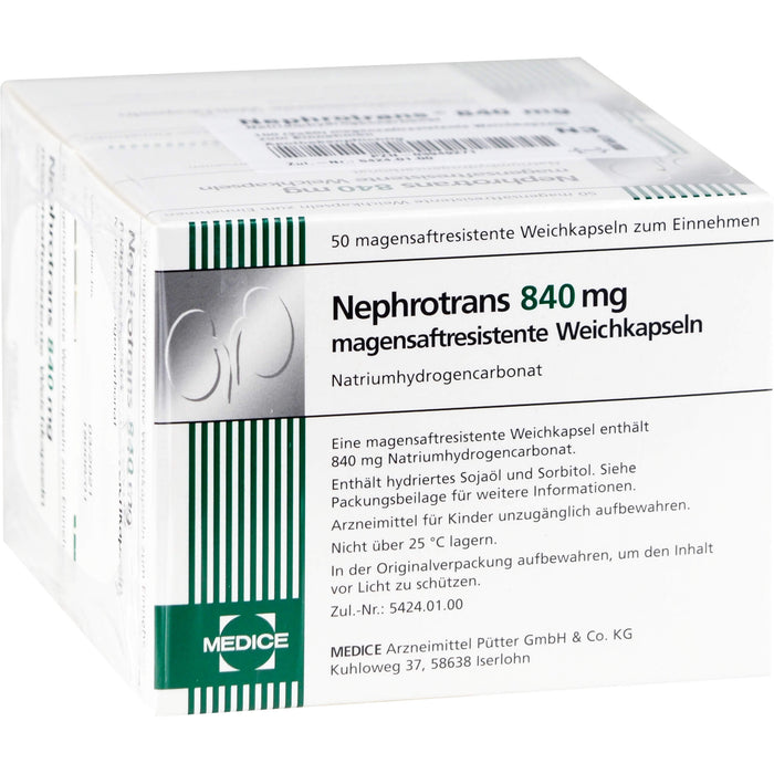 Nephrotrans 840 mg Weichkapseln bei stoffwechselbedingter Übersäuerung des Blutes, 100 St. Kapseln