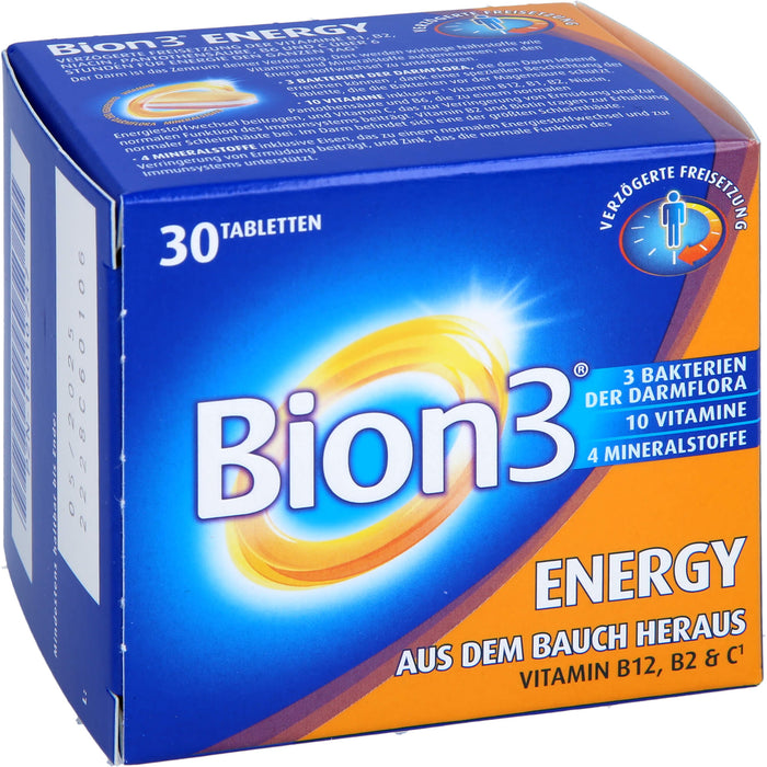 Bion3 Energy Tabletten zur Darm- & Energieunterstützung, 30 St. Tabletten