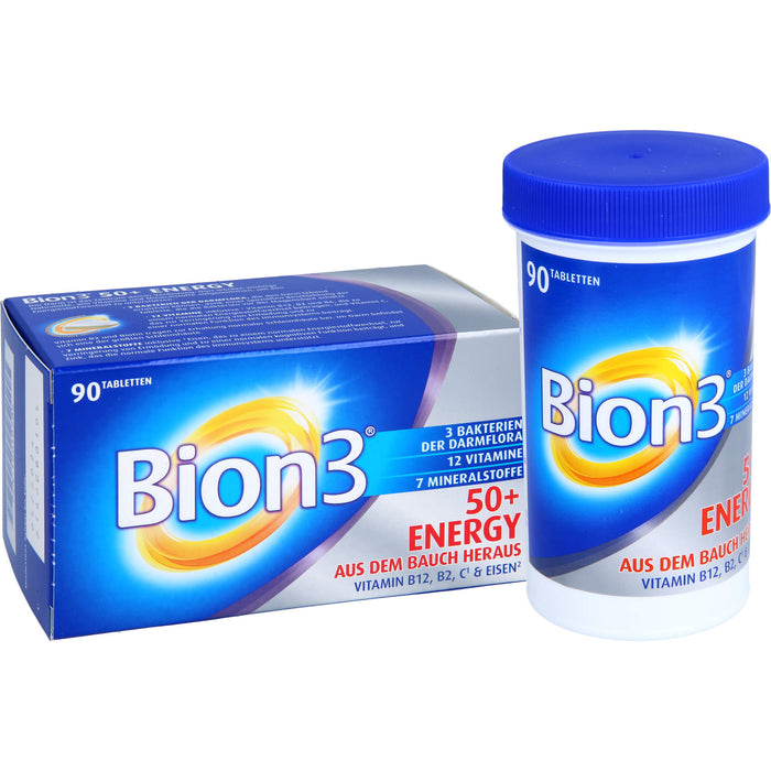 Bion3 50+ Energy Multivitamin Tabletten für Darm- & Energieunterstützung, 90 St. Tabletten