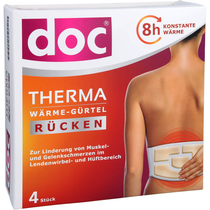 Doc Therma Wärme-Gürtel Rücken zur Linderung von Muskel und Gelenksschmerzen, 4 St. Wärmekissen