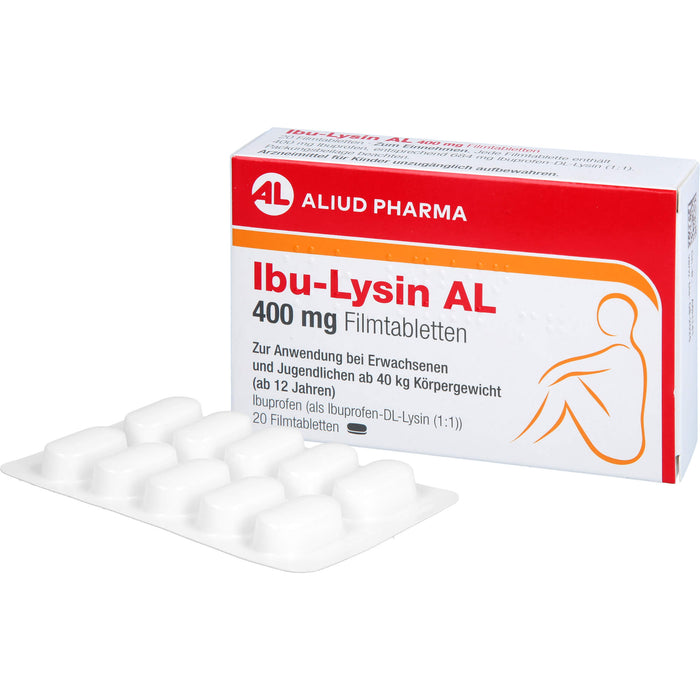 Ibu-Lysin AL 400 mg Filmtabletten bei akuten Schmerzen, 20 St. Tabletten