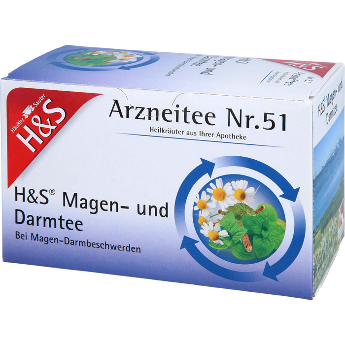 H&S Arzneitee Nr. 51 Magen- und Darmtee bei Magen-Darmbeschwerden, 20 St. Beutel
