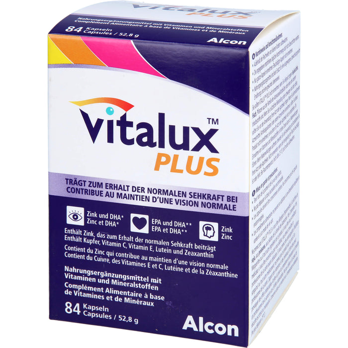 Vitalux Plus Kapseln trägt zum Erhalt der normalen Sehkraft bei, 84 St. Kapseln