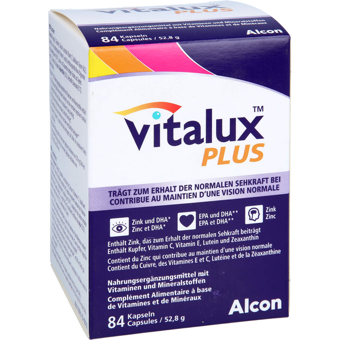 Vitalux Plus Kapseln trägt zum Erhalt der normalen Sehkraft bei, 84 St. Kapseln