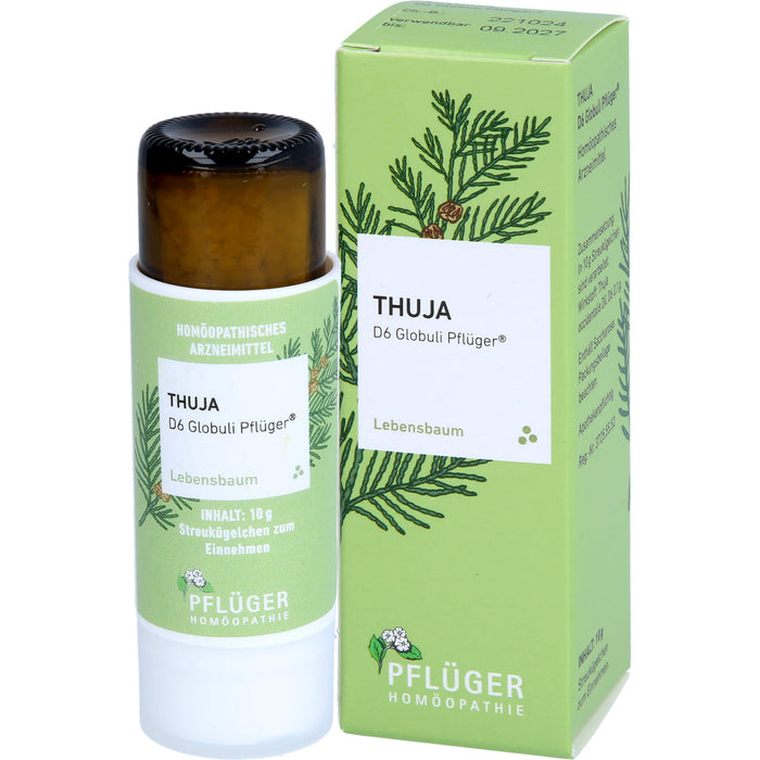 Pflüger Thuja D6 Globuli Dosierspender, 10 g Globuli