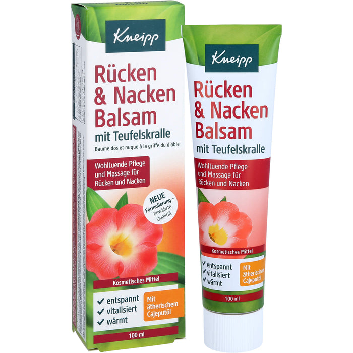Kneipp Rücken & Nacken Balsam mit Teufelskralle wohltuende Pflege und Massage für Rücken und Nacken, 100 ml Creme