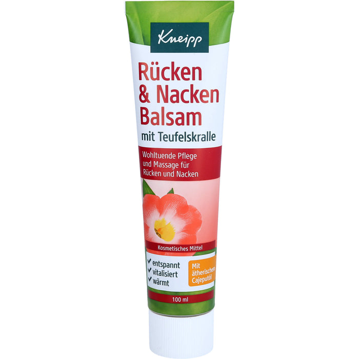 Kneipp Rücken & Nacken Balsam mit Teufelskralle wohltuende Pflege und Massage für Rücken und Nacken, 100 ml Creme