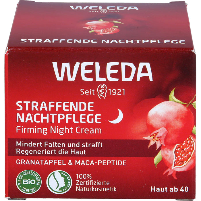 WELEDA straffende Nachtpflege mit Granatapfel & Maca-Peptiden mindert Falten  und regeneriert die Haut, 40 ml Creme