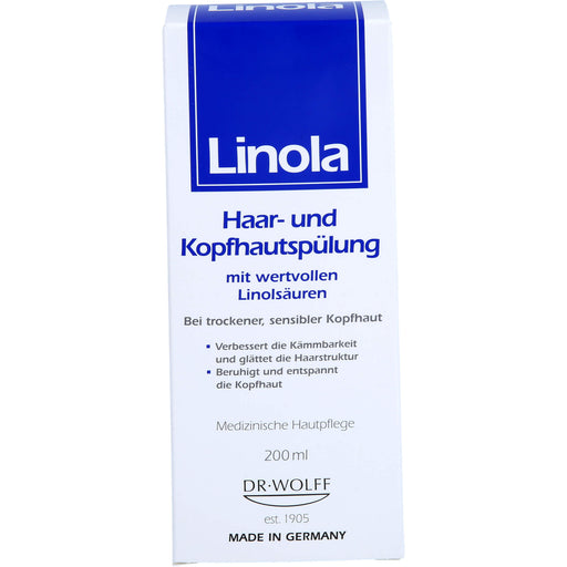 Linola Haar- und Kopfhautspülung für trockene und empfindliche Kopfhaut, 200 ml Creme