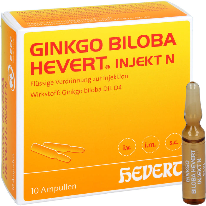 HEVERT Ginkgo Biloba Injekt N flüssige Verdünnung, 10 St. Ampullen