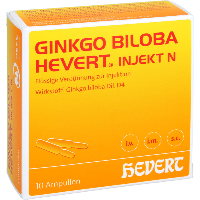 HEVERT Ginkgo Biloba Injekt N flüssige Verdünnung, 10 St. Ampullen