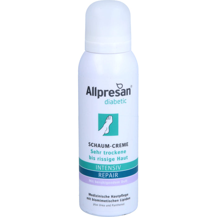 Allpresan diabetic Intensiv & Repair Schaum-Creme mit Urea bei sehr rissiger und trockener Haut, 125 ml Creme