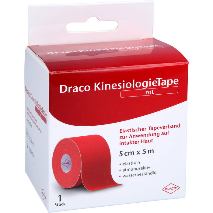 Draco KinesiologieTape rot 5 cm x 5 m elastischer Tapeverband, 1 St. Verband