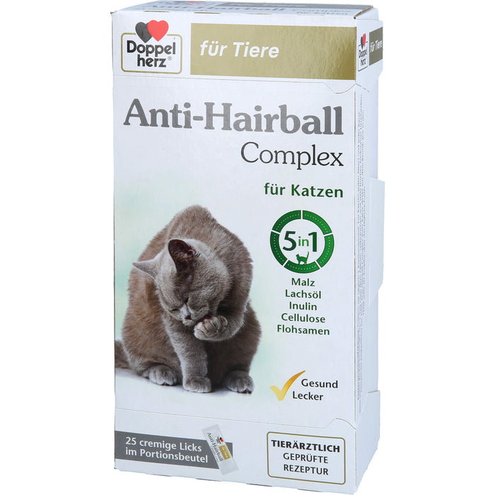 Doppelherz für Tiere Anti-Hairball Complex Beutel für Katzen, 25 St. Beutel