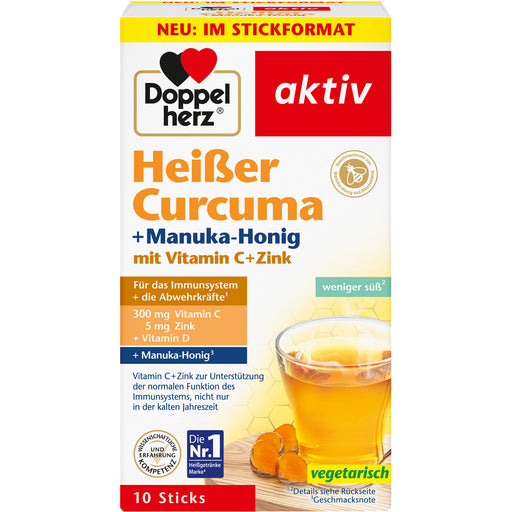 Doppelherz aktiv heißer Curcuma + Manuka-Honig Pulver, 10 St. Beutel