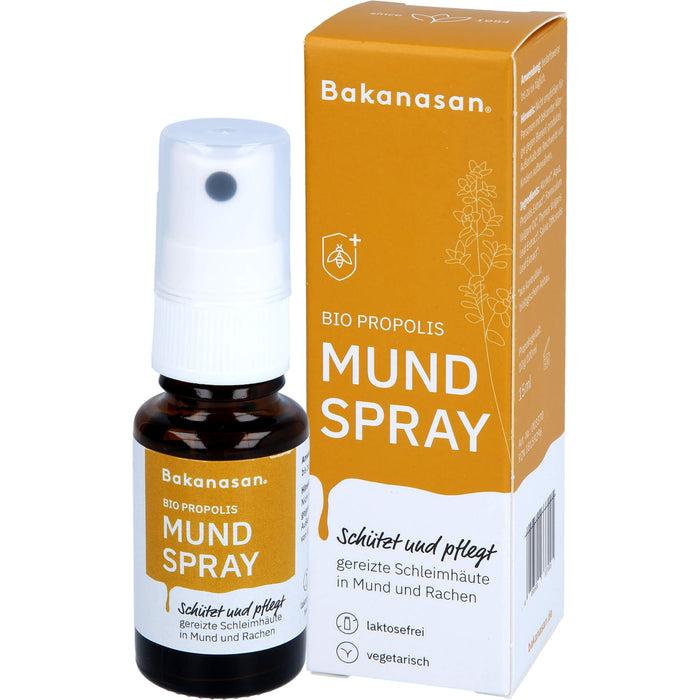 Bakanasan Bio Propolis Mundspray schützt und pflegt gereizte Schleimhäute, 15 ml Lösung
