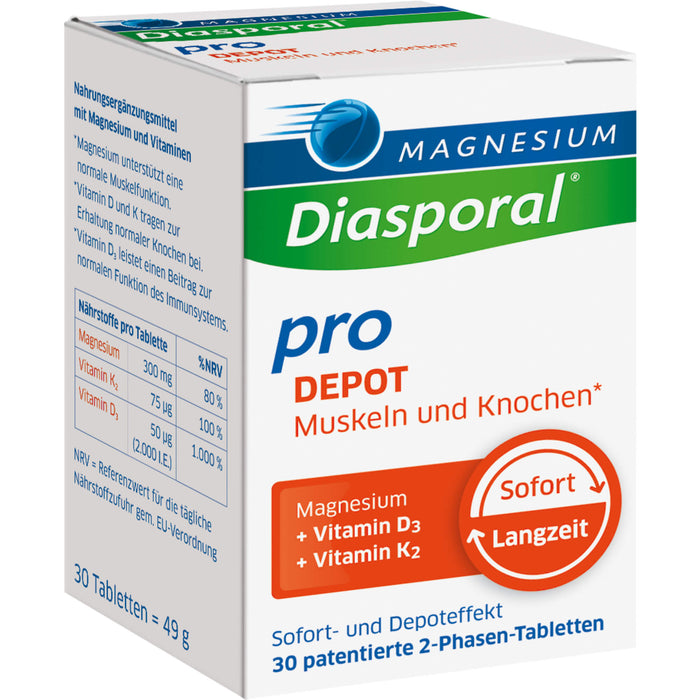 Magnesium-Diasporal Pro Depot Tabletten für Muskeln und Knochen, 30 St. Tabletten