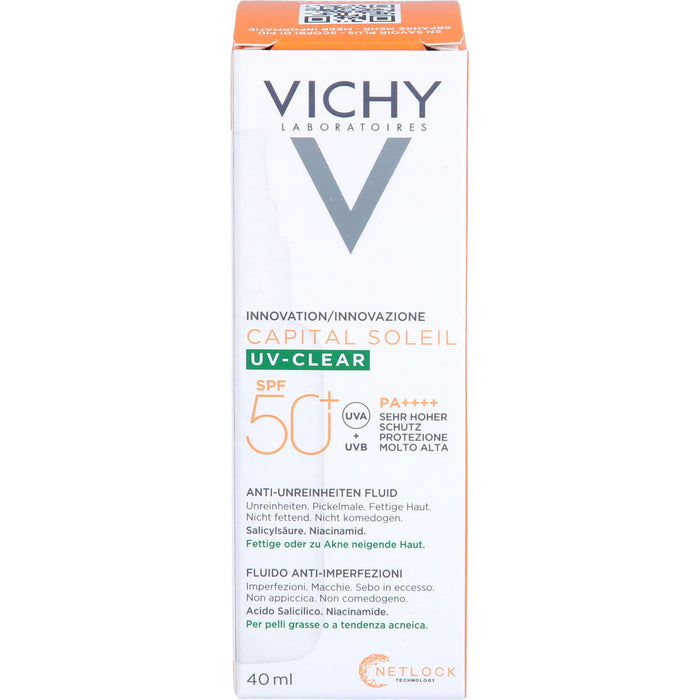 VICHY Capital Soleil UV-Clear LSF50+, 40 ml FLU
