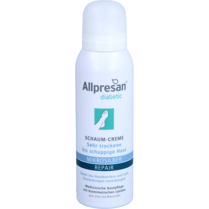 Allpresan diabetic Mikrosilber + Repair Schaum-Creme für sehr trockene und schuppige Haut, 125 ml Creme