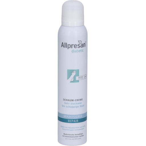 Allpresan diabetic Mikrosilber + Repair Schaum-Creme für sehr trockene und schuppige Haut, 200 ml Creme
