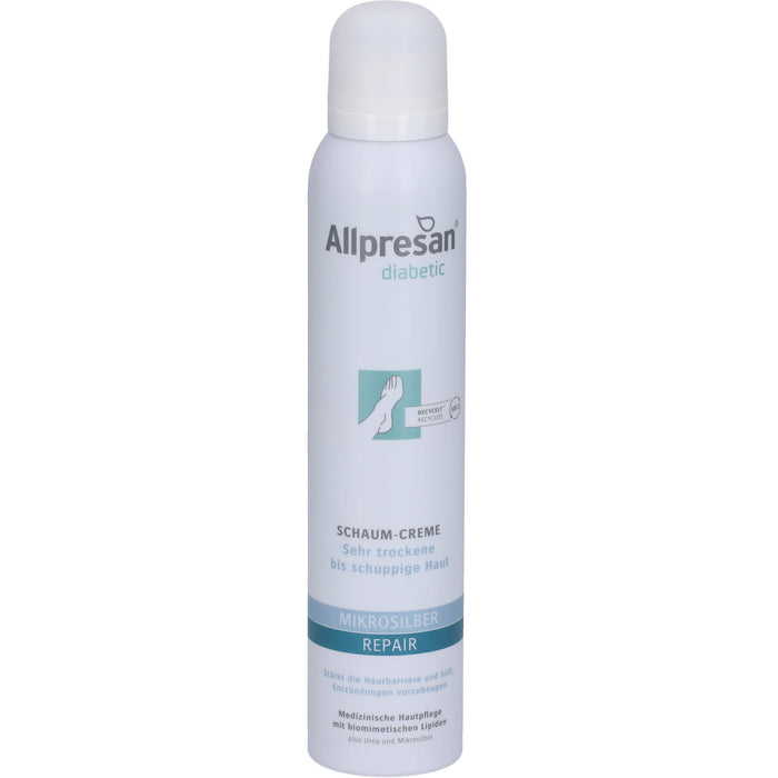 Allpresan diabetic Mikrosilber + Repair Schaum-Creme für sehr trockene und schuppige Haut, 200 ml Creme