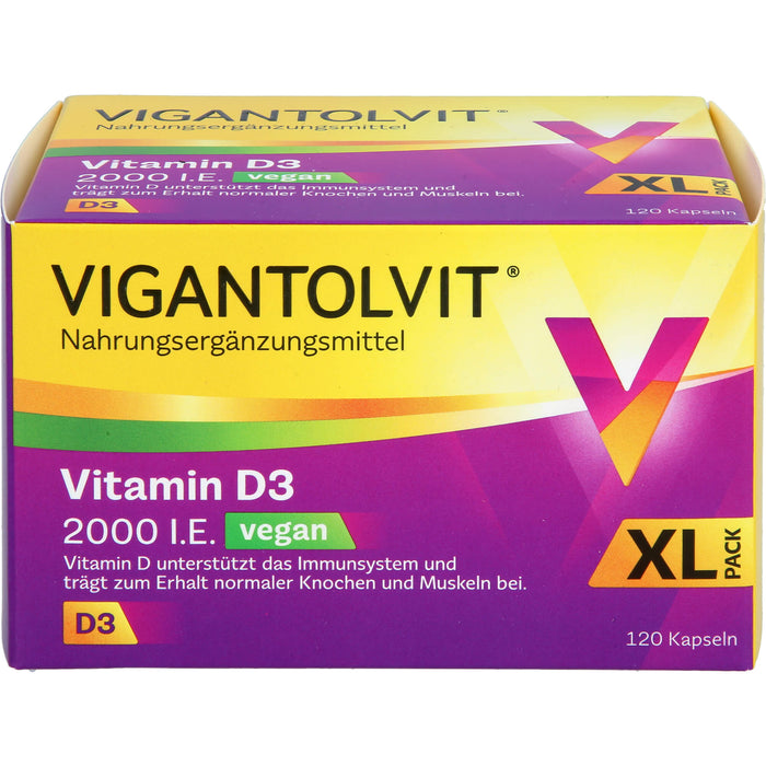 Vigantolvit 2000 I.E. Vitamin D3 vegane Kapseln, 120 St. Kapseln