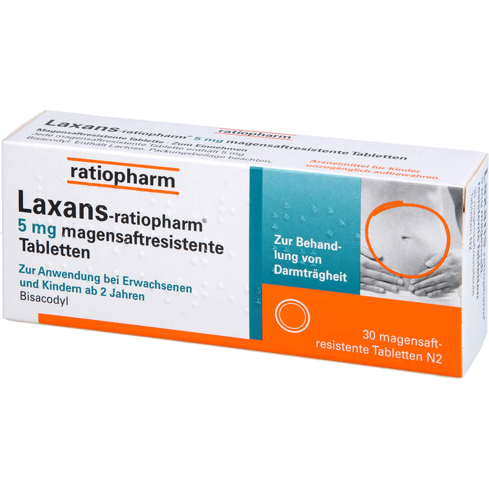 Laxans-ratiopharm 5 mg Tabletten bei Darmträgheit, 30 St. Tabletten