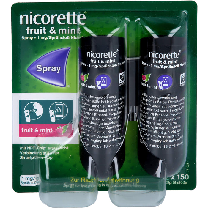 Nicorette 1 mg Fruit & Mint Spray  zur Raucherentwöhnung, 2 St. Spray