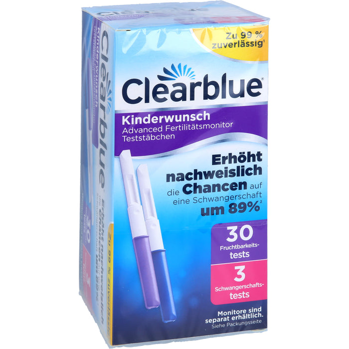 Clearblue Fertilitätsmonitor Teststäbchen zur Ermittlung des Fruchtbarkeitsstatuses, 33 St. Teststreifen