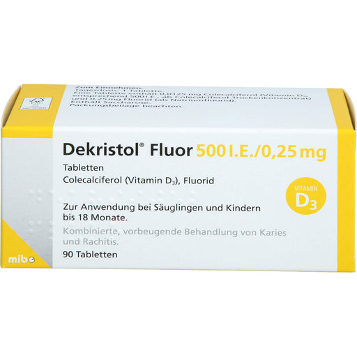 Dekristol Fluor 500 I.E./0,25 mg Tabletten zur Vorbeugung von Karies und Rachitis, 90 St. Tabletten