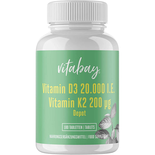 Vitabay Vitamin D3 Depot 20000 IE + Vitamin K2 200 mcg Tabletten, 180 St. Tabletten