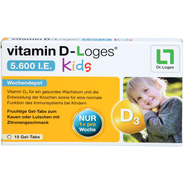 Vitamin D-loges 5.600 I.E Kids fruchtige Gel-Tabs, 15 St. Gummidrops