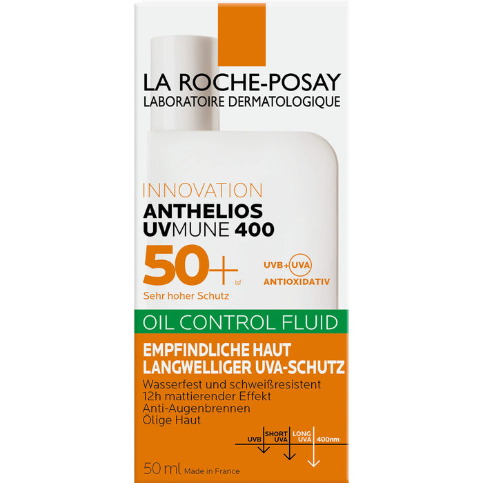 La Roche-Posay Anthelios Oil Control Fluid 50+ UVMune 400 für empfindliche Haut, 50 ml Creme