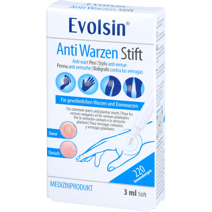 Evolsin Anti Warzen Stift gegen Dornwarzen, 3 ml Lösung