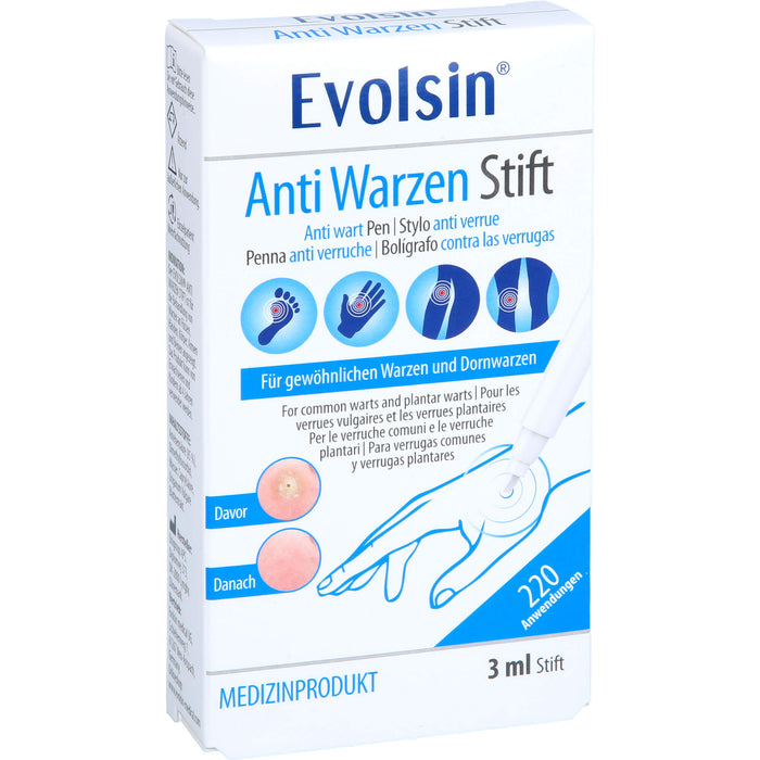 Evolsin Anti Warzen Stift gegen Dornwarzen, 3 ml Lösung