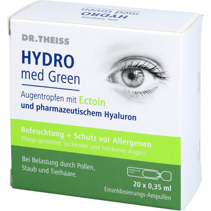 DR. THEISS Hydro med Green Augentropfen mit Ectoin zur Befeuchtung, 20 St. Einzeldosispipetten