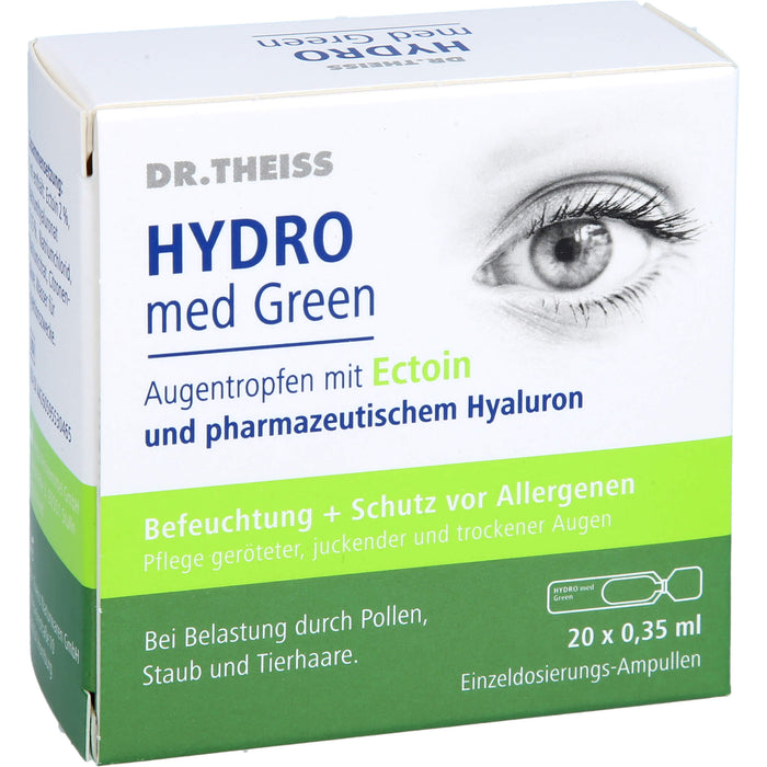 DR. THEISS Hydro med Green Augentropfen mit Ectoin zur Befeuchtung, 20 St. Einzeldosispipetten