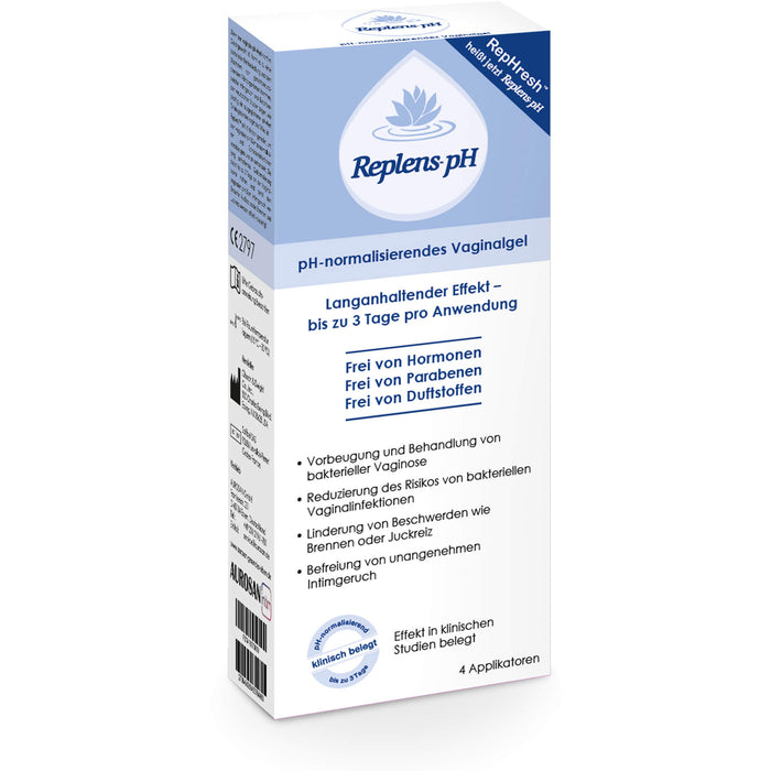 Replens pH normalisierendes Vaginalgel bei bakterieller Vaginose, 4 St. Packung