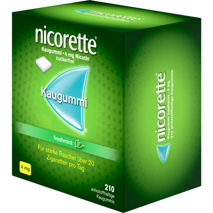 Nicorette Kaugummi 4 mg freshmint zur Rauchentwöhnung, 210 St. Kaugummi
